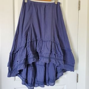 BILLABONG High Low Blue Cotton Skirt Size M